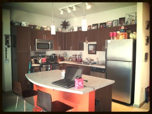 Our former retro-modern combo kitchen.