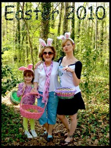 After our annual egg hunt in 2010 in our splendiferous half acre of forest of a backyard, bunny ears and all! #funtimeswithminimaven&grandmaven 