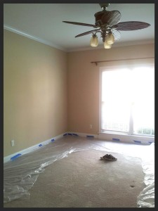 2 before photo of the master bedroom. (I am NOT a fan of stock colors: beige, tope, antique white, etc. ~ give me the RAINBOW!)