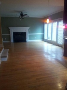 This is the living room the way it looked the day we got the keys and the previous homeowners had moved all their stuff out...