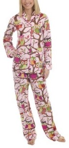 "Poplin It's a Hoot" Nick & Nora pajamas